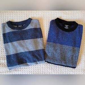 Kids Striped Sweater - Blue and Gray